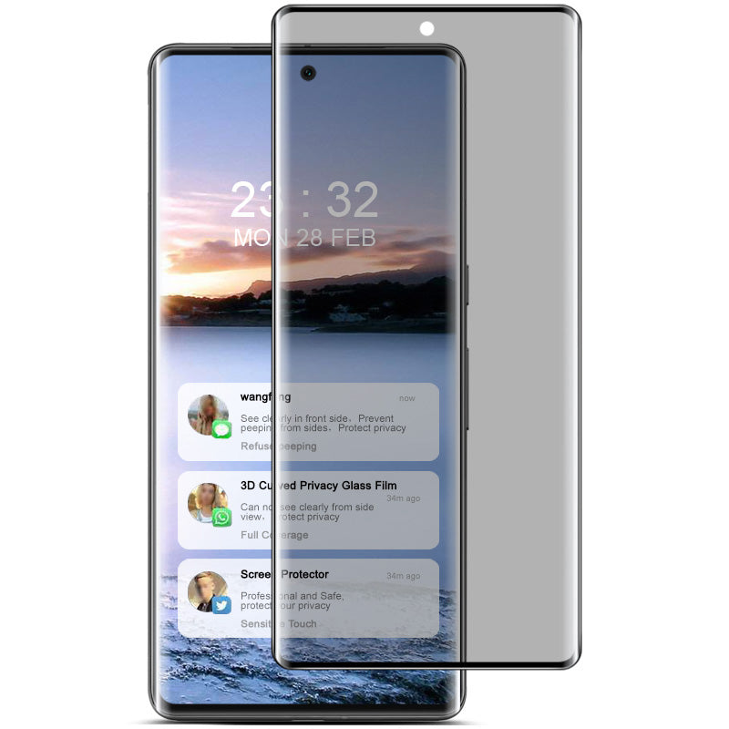 IMAK For Google Pixel 7 Pro 5G Anti-Spy Privacy Screen Protector 3D Curved Tempered Glass Film IMAK For Google Pixel 7 Pro 5G Anti-Spy Privacy Screen Protector 3D Curved Tempered Glass Film